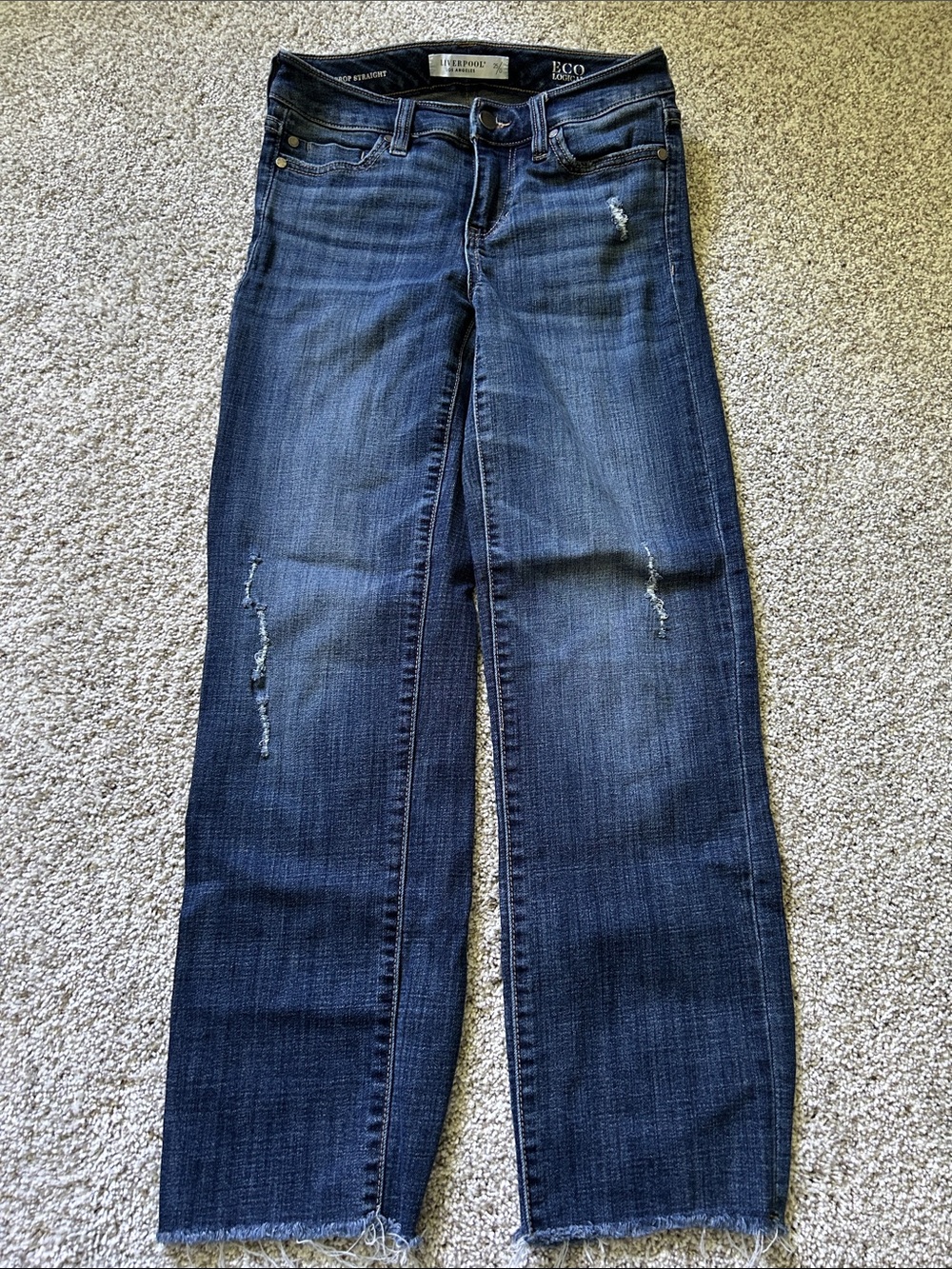 Liverpool Women's Dark Indigo Straight-Leg Jeans